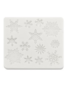 CakeDeco Siliconen Mal Sneeuwvlokken Vierkant