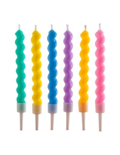 Dekora Kaarsjes Gekleurd & Gedraaid -6st-