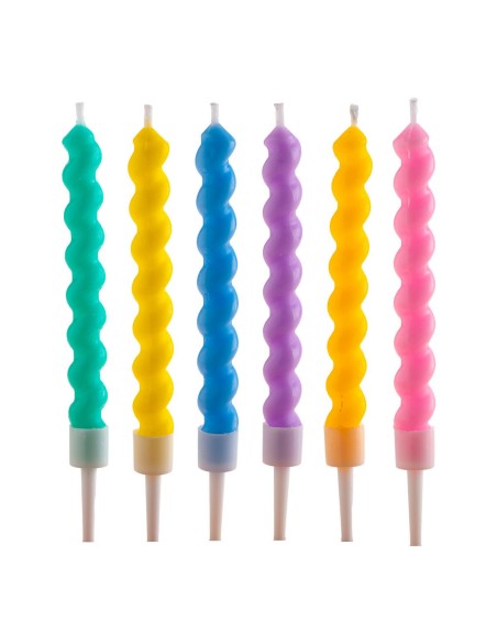 Dekora Kaarsjes Gekleurd & Gedraaid -6st-