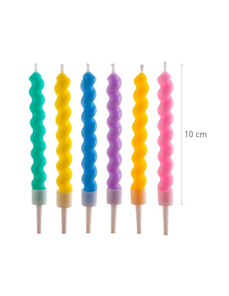 Dekora Kaarsjes Gekleurd & Gedraaid -6st-