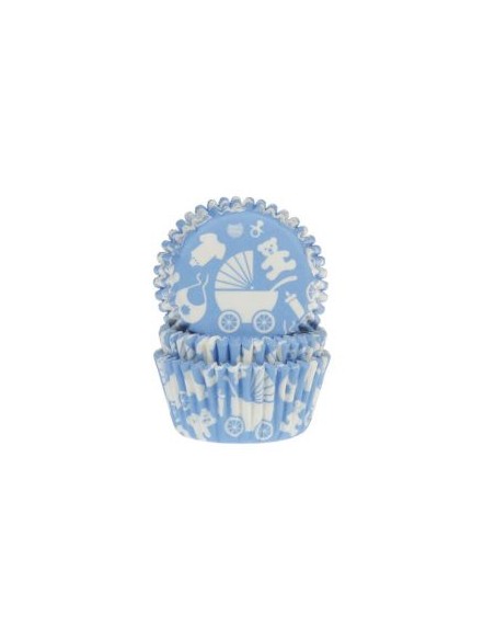 House of Marie Baking Cups Baby Blauw -48st-