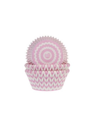 House of Marie Baking Cups Chevron Roze -50st-