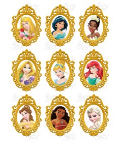Eetbare Print Prinsessen Lijst 1 - 8cm