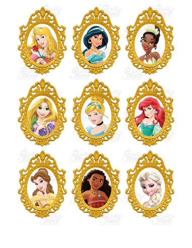 Eetbare Print Disney Prinsessen Lijst 1 - 8cm
