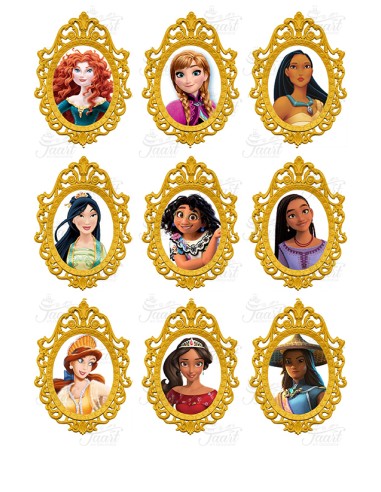 Eetbare Print Disney Prinsessen Lijst 2 - 8cm