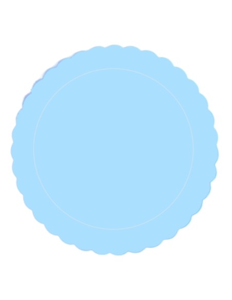Cake Board Schulp Licht Blauw Rond 30cm -1st-