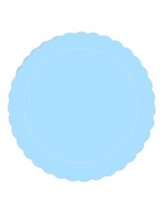 Cake Board Schulp Licht Blauw Rond 35cm -1st-