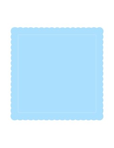 Cake Board Schulp Blauw Vierkant 25x25cm -1st-