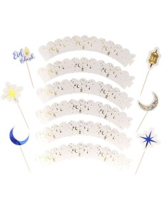 Cupcake Decoratie Set Eid Mubarak -6st- 2