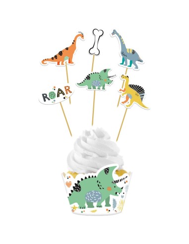 Cupcake Decoratie Set Dino -6st-