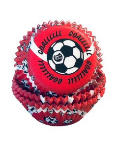 House of Marie Baking Cups Voetbal Rood -48st-