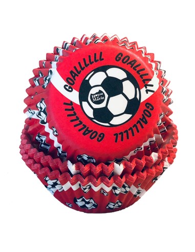 House of Marie Baking Cups Voetbal Rood -48st-