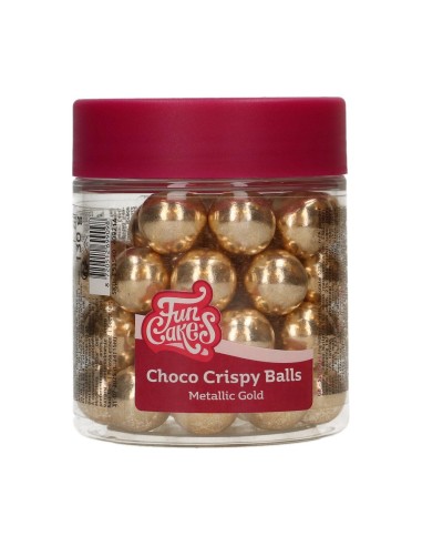 FunCakes Choco Crispy Ballen Metallic Goud -130gr-