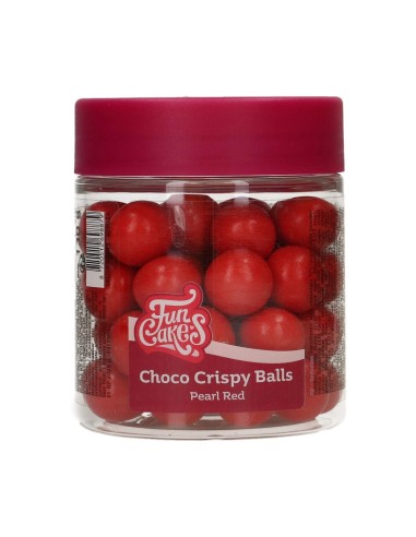 FunCakes Choco Crispy Ballen Parelmoer Rood -130gr-