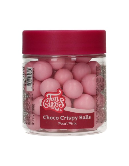 FunCakes Choco Crispy Ballen Parelmoer Roze -130gr- //