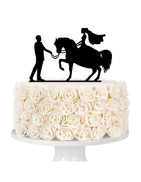 Taarttopper op Maat: Bruidspaar met Paard