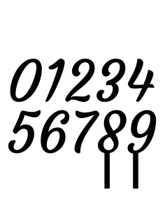 Taarttopper op Maat: Cijfer Cousette - 7cm