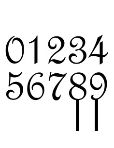 Taarttopper op Maat: Cijfer French - 10cm