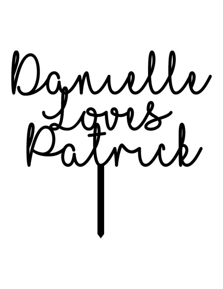 Taarttopper op Maat: Tekst Glitter - 3 regels