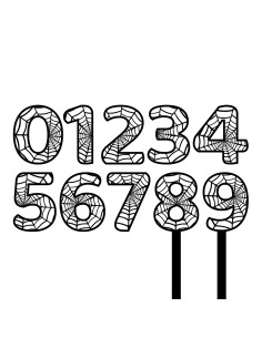 Taarttopper op Maat: Cijfer Spider Kleur - 10cm 