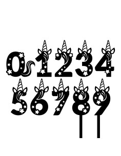 Taarttopper op Maat: Cijfer Unicorn - 10cm