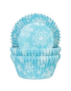 House of Marie Baking Cups Sneeuwkristal Blauw -48st-