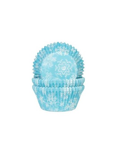 House of Marie Baking Cups Sneeuwkristal Blauw -50st-