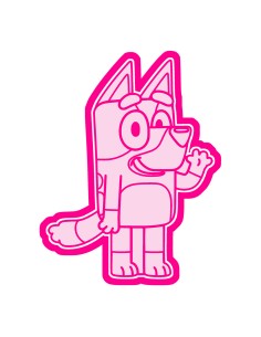 3D Uitsteker op Maat: Bluey Zwaaiend met Stempel