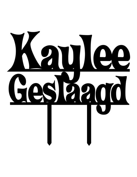 Taarttopper op Maat: Tekst Crazy - 2 regels