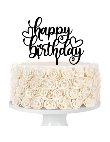 Taarttopper op Maat: Happy Birthday Hartjes