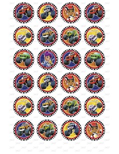 Eetbare Print Blaze en de Monstertrucks Mini Cupcakes - 4cm