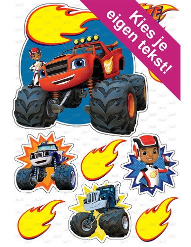 DIY Taarttopper Blaze en de Monstertrucks 1 - 16cm