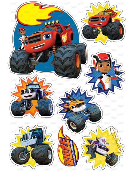 DIY Taarttopper Blaze en de Monstertrucks 1 - 13cm