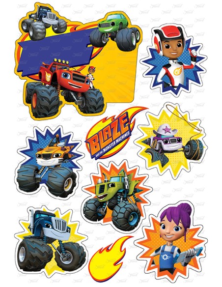 DIY Taarttopper Blaze en de Monstertrucks 2 - 13cm