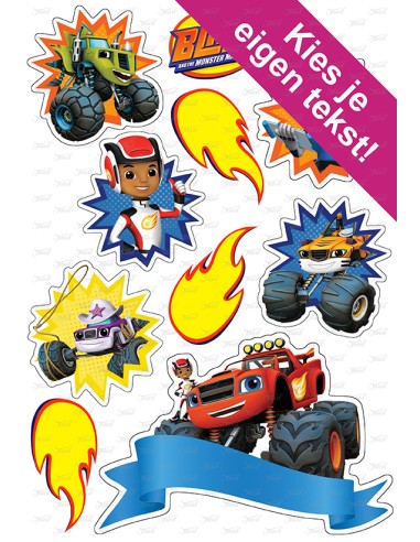 DIY Taarttopper Blaze en de Monstertrucks 3 - 16cm