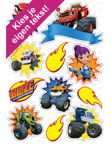 DIY Taarttopper Blaze en de Monstertrucks 3 - 13cm