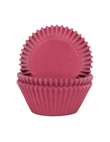House of Marie Baking Cups Effen Wijnrood -48st-