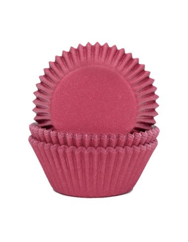 House of Marie Baking Cups Effen Wijnrood -50st-