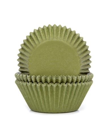 House of Marie Baking Cups Effen Mosgroen -48st-