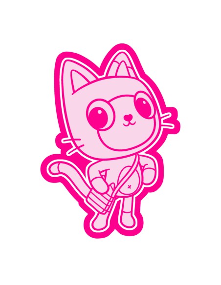 3D Uitsteker op Maat: Gabby's Huis - Panda Kat met Stempel