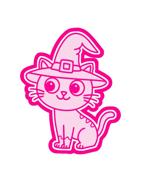 3D Uitsteker op Maat: Halloween Kat met Stempel