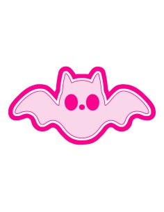 3D Uitsteker op Maat: Vleermuis Cartoon met Stempel