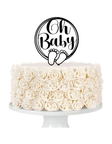 Taarttopper op Maat: Oh Baby Rond met Voetjes