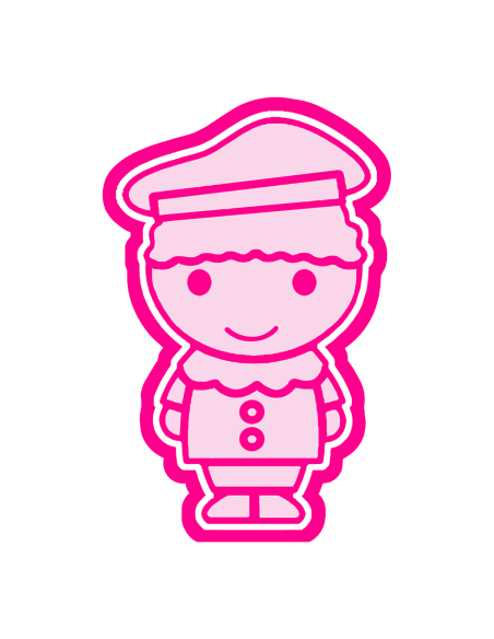 3D Uitsteker op Maat: Piet Cartoon met Stempel