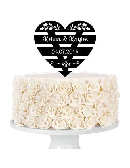 Taarttopper op Maat met Gravure: 3D Hart