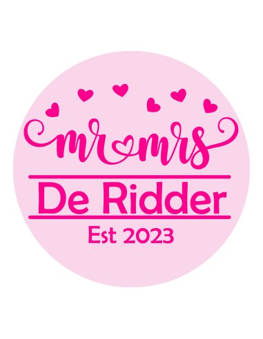 3D Stempel op Maat: Mr & Mrs met Naam & Jaar