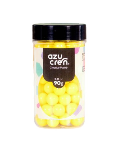 Azucren Suikerparels Pastel Geel 10mm -90gr-