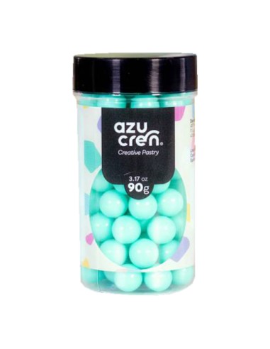 Azucren Suikerparels Pastel Blauw 10mm -90gr-