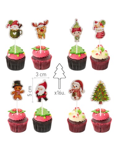 Dekora Cupcake Toppers Kerst -16st-