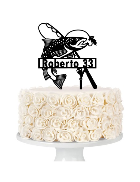 Taarttopper op Maat: Vis met Naam en Leeftijd